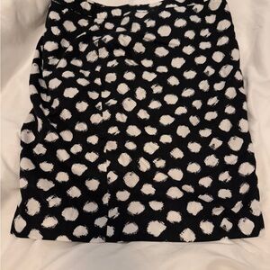 LOFT Black and White Polka Dot Skirt